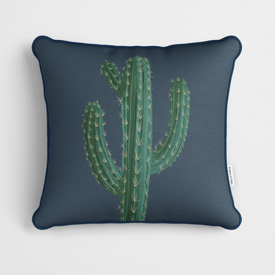 Cactus Blue Cushion - Handmade Homeware, Made in Britain - Windsor and White
