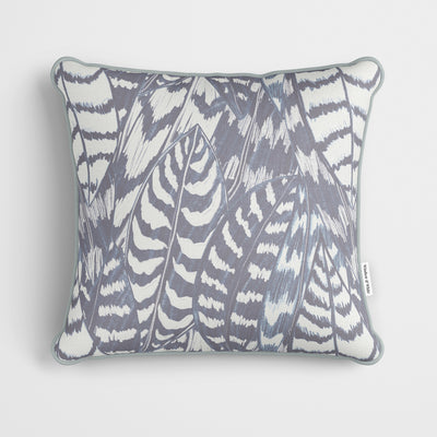 Grey Sketched Leaves Cushion - Handmade Homeware, Made in Britain - Windsor and White