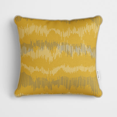 Yellow Texture Lines Cushion - Handmade Homeware, Made in Britain - Windsor and White