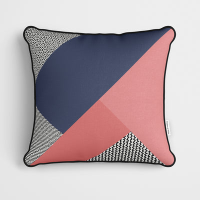 Modern Block Pink Blue Cushion - Handmade Homeware, Made in Britain - Windsor and White