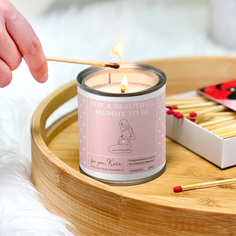 For A Beautiful Mummy To Be Pink Tin Candle