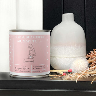 For A Beautiful Mummy To Be Pink Tin Candle