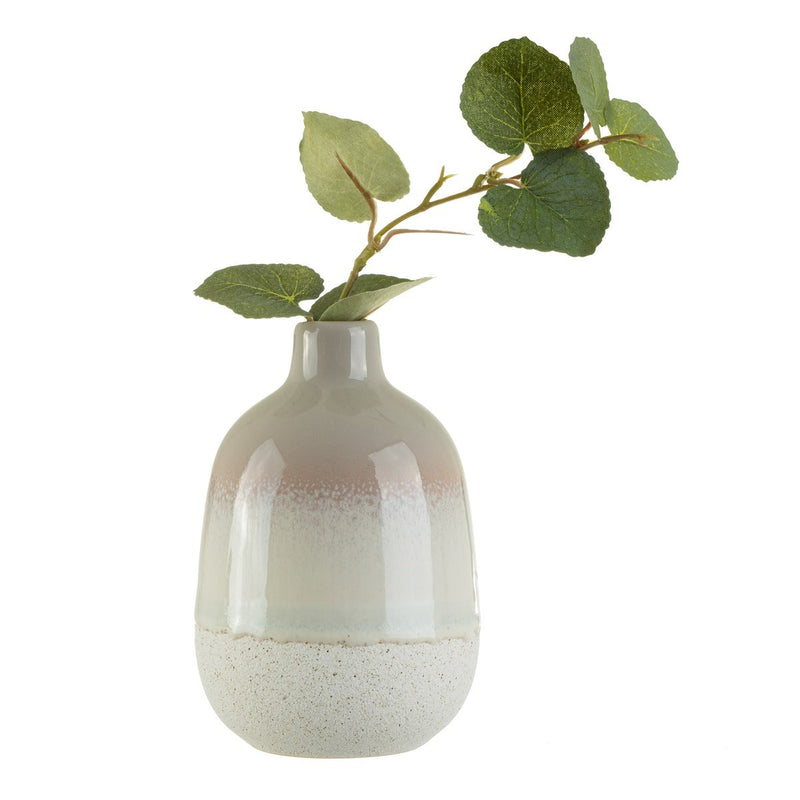 Ombre Muted Grey Tonal Glaze Vase