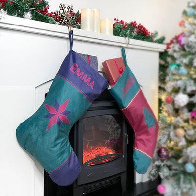 Personalised Christmas Stocking Jewel Tone Green