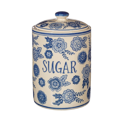 Blue & White Floral Sugar Kitchen Storage Jar