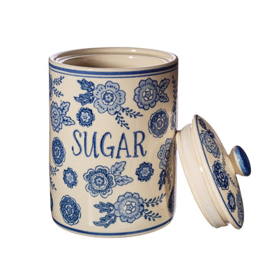 Blue & White Floral Sugar Kitchen Storage Jar
