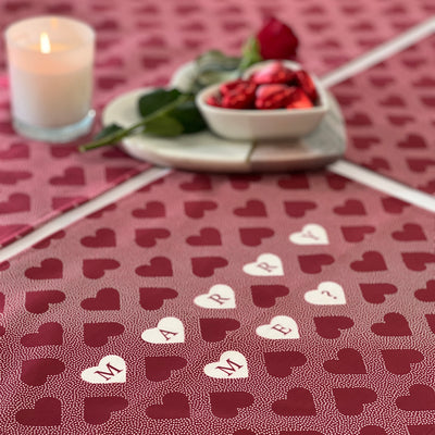 Love Heart Repeat Table Runner Red