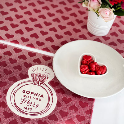 Love Heart Repeat Table Runner Red