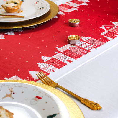 Personalised Christmas Table Place Mats Red Christmas Village