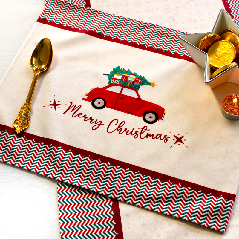 Personalised Christmas Table Place Mats Christmas Packed Car
