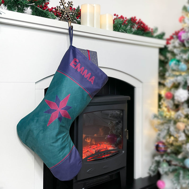 Personalised Christmas Stocking Jewel Tone Green