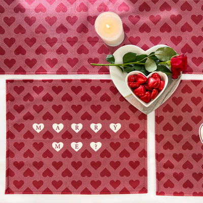 Marry Me Love Hearts Place Mat Red
