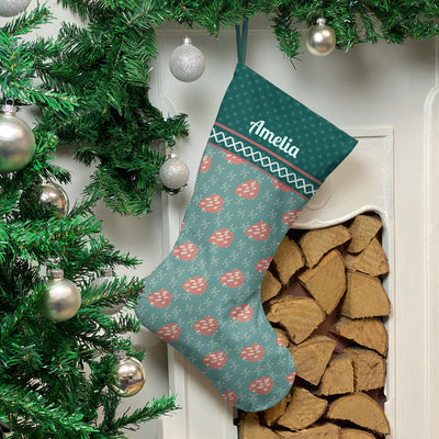 Personalised Christmas Stocking Abstract Snowflakes