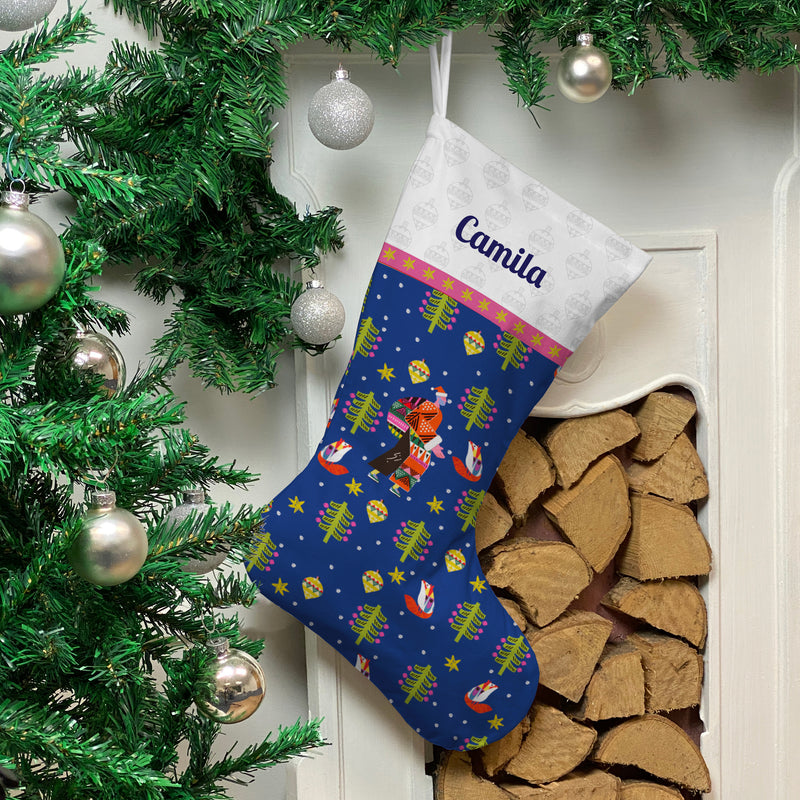 Personalised Christmas Stocking Scandinavian Santa