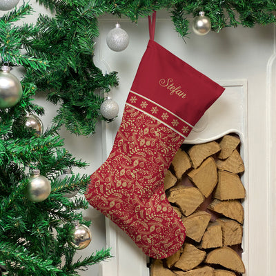Personalised Christmas Stocking Red Decorations