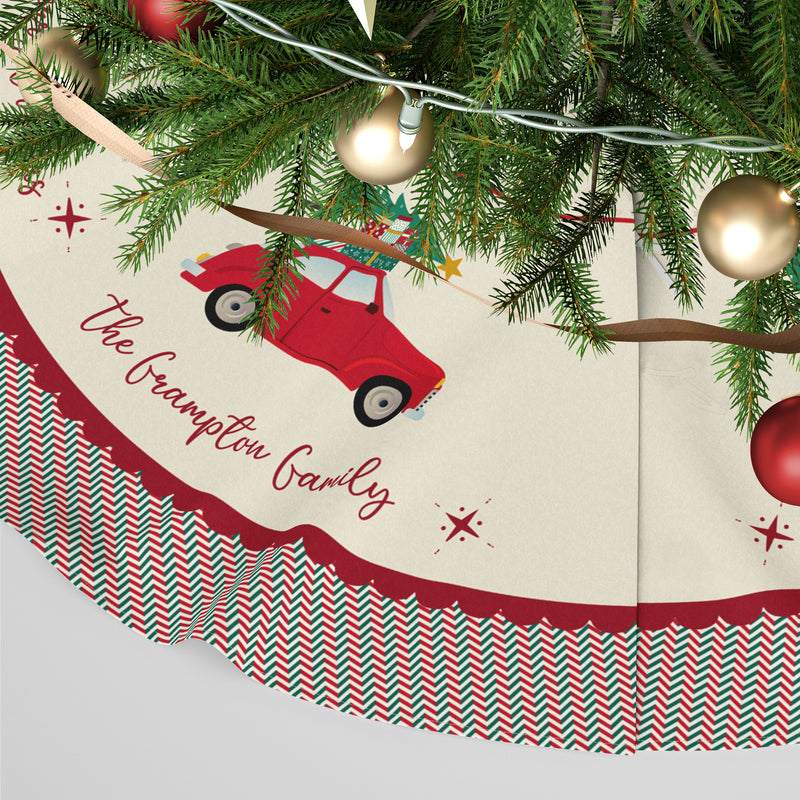 Personalised Christmas Tree Skirt - Christmas Car