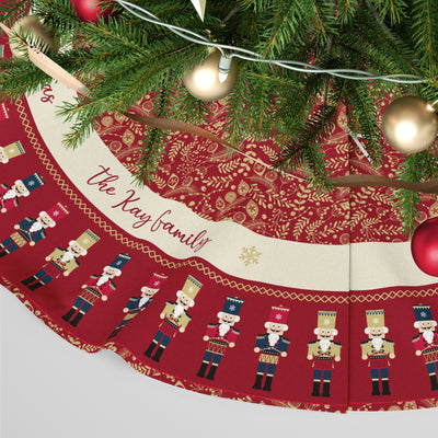 Personalised Christmas Tree Skirt - Red Nutcracker