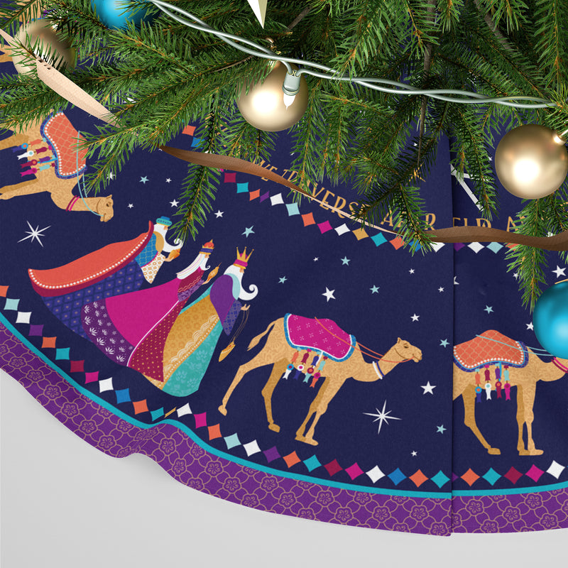 Personalised Christmas Tree Skirt - Three Wise Men Following Yonder Star