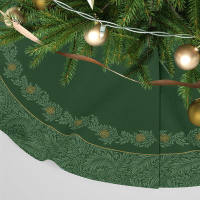 William Morris Print Personalised Christmas Tree Skirt - Larkspur Green