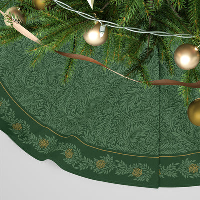 William Morris Print Personalised Christmas Tree Skirt - Larkspur Green