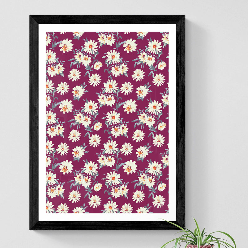 Mulberry Pink Daisies Wall Art
