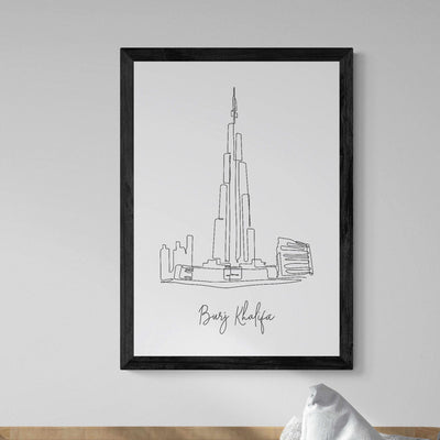 Landmarks Burj Khalifa White Wall Art