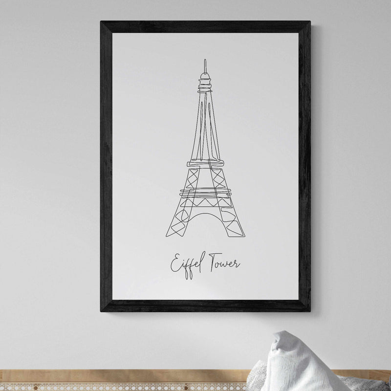 Landmarks Eiffel Tower White Wall Art