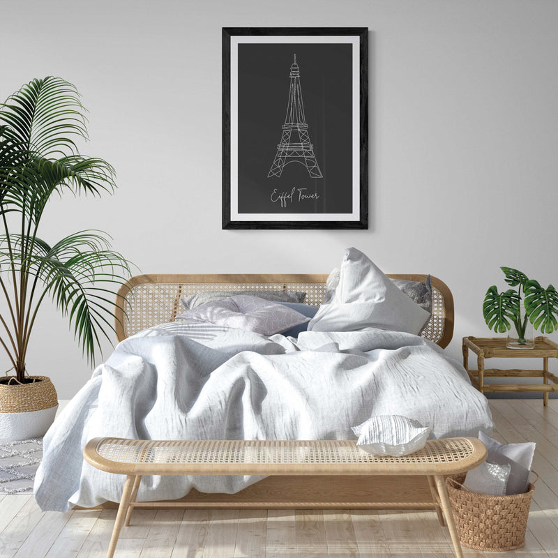 Landmarks Eiffel Tower Black Wall Art