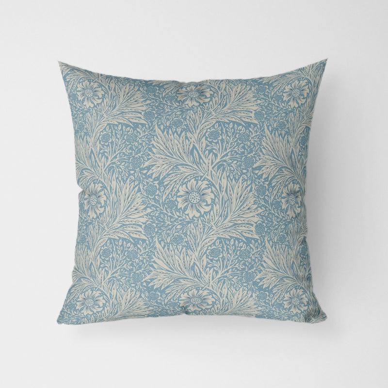 William Morris Marigold In Blue Water Resistant Garden Outdoor Cushion