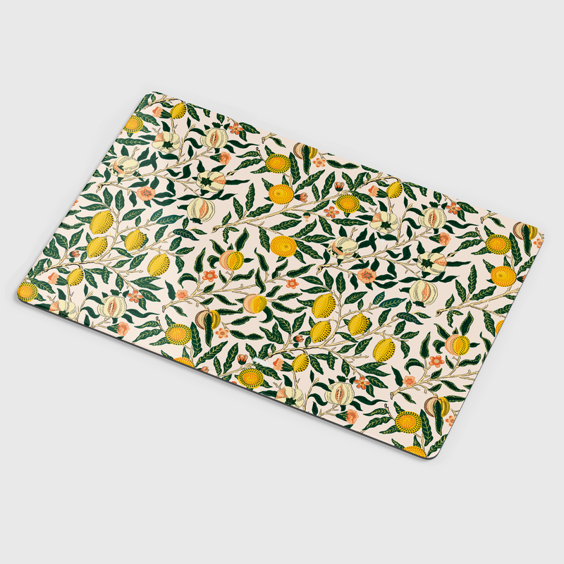 William Morris Fruit Print Yellow Table Mat Pair