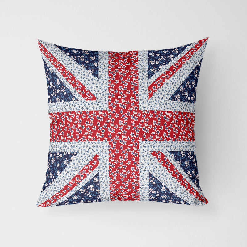 Floral Union Jack Water Resistant Garden Outdoor Cushion