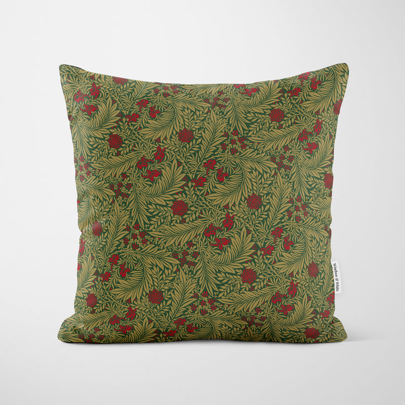 William Morris Christmas Larkspur Red & Gold Multi Cushion