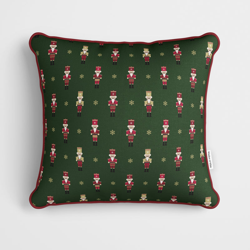 Nutcracker Ditsy Green Christmas Cushion