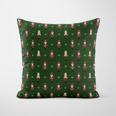 Nutcracker Ditsy Green Christmas Cushion