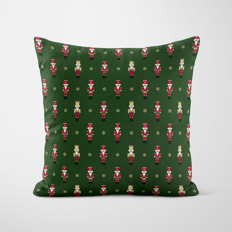 Nutcracker Ditsy Green Christmas Cushion