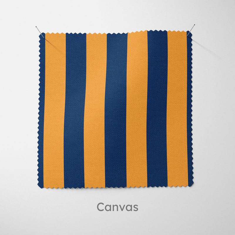 Amber Navy Block Stripe Cushion - Handmade Homeware, Made in Britain - Windsor and White