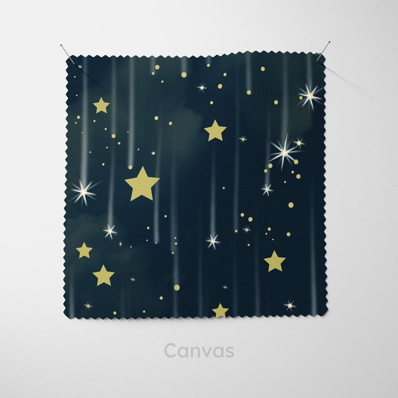 Navy Blue Falling Stars Fabric - Handmade Homeware, Made in Britain - Windsor and White