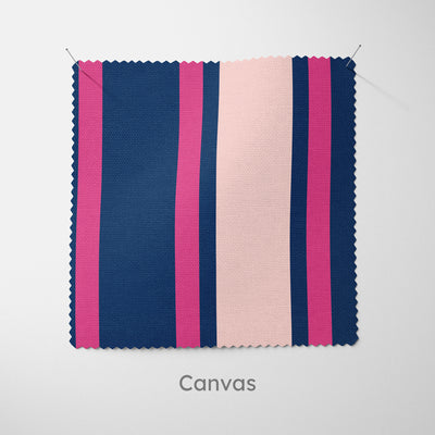 Navy Pink Wide Regimental Stripe Cushion - Handmade Homeware, Made in Britain - Windsor and White