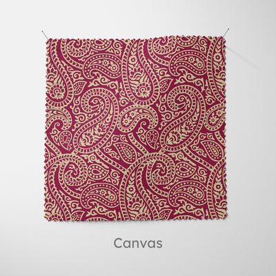 Red & Gold Paisley Fabric - Handmade Homeware, Made in Britain - Windsor and White