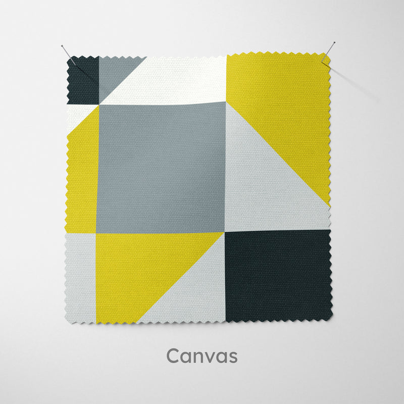 Yellow Geometric Mosaic Cushion - Handmade Homeware, Made in Britain - Windsor and White