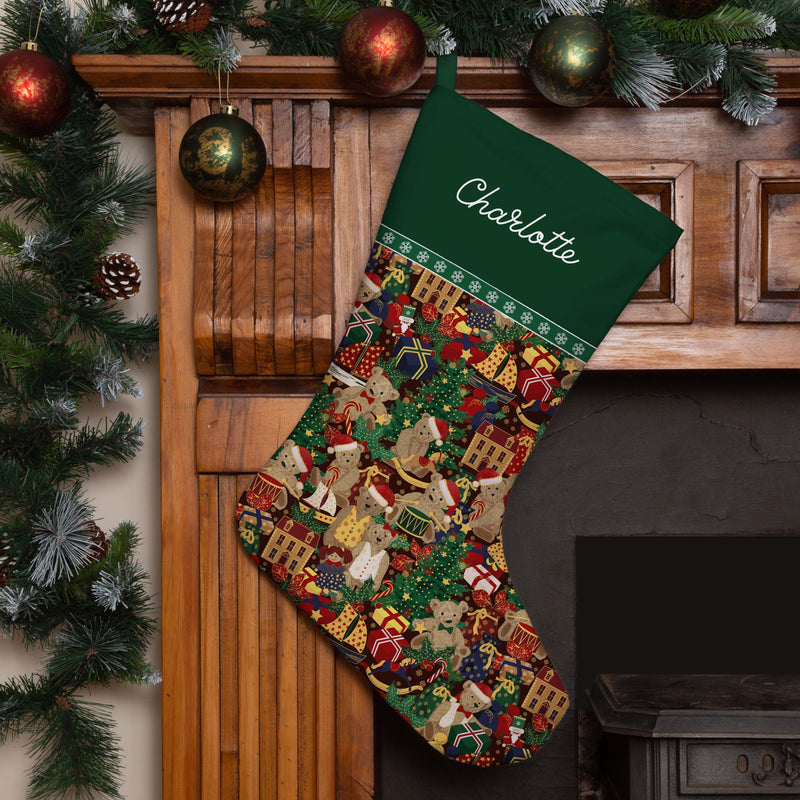 Personalised Christmas Stocking Festive Bears