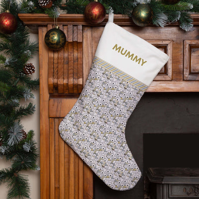 Personalised Christmas Stocking Sketched Snowmen
