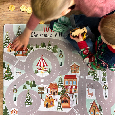 Personalised Children's Play Mat Christmas Village