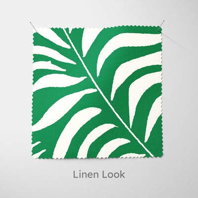 Palm Leaves On Green Fabric - Handmade Homeware, Made in Britain - Windsor and White
