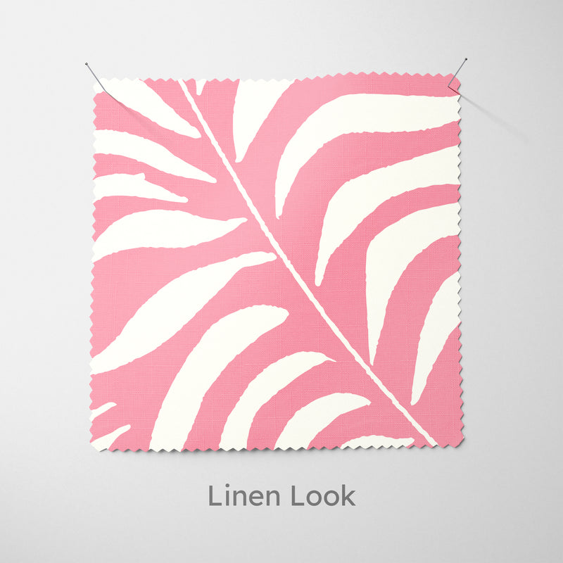 Palm Leaves Pink Fabric - Handmade Homeware, Made in Britain - Windsor and White