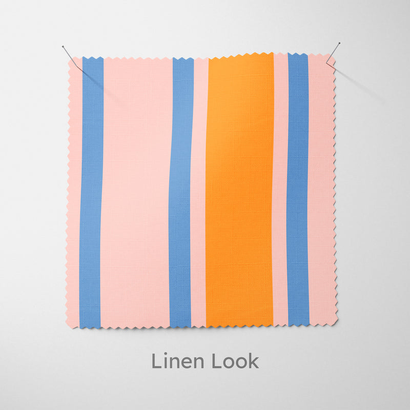 Pink Amber Wide Regimental Stripe Cushion - Handmade Homeware, Made in Britain - Windsor and White