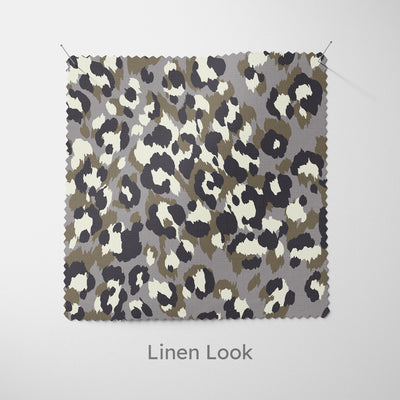 Lilac Grey Leopard Print Fabric - Handmade Homeware, Made in Britain - Windsor and White