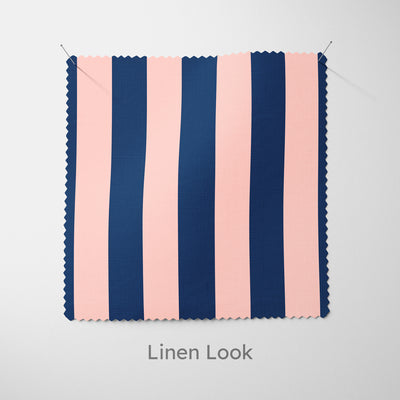 Pink Navy Block Stripe Cushion - Handmade Homeware, Made in Britain - Windsor and White