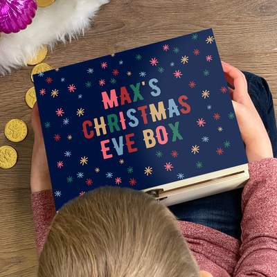 Personalised Wooden Christmas Eve Box Stars