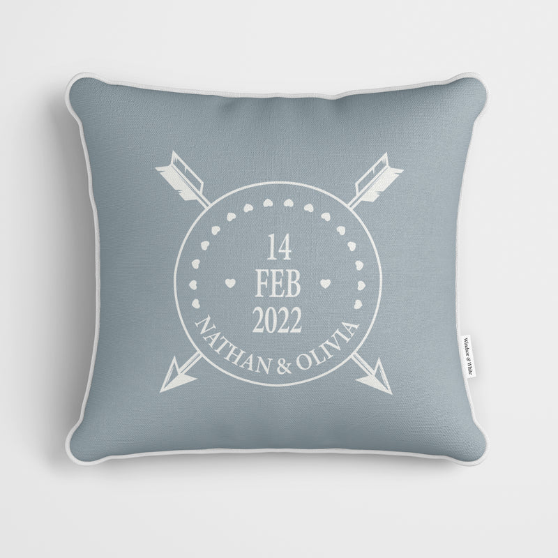 Personalised Cupid Arrows Grey Cushion